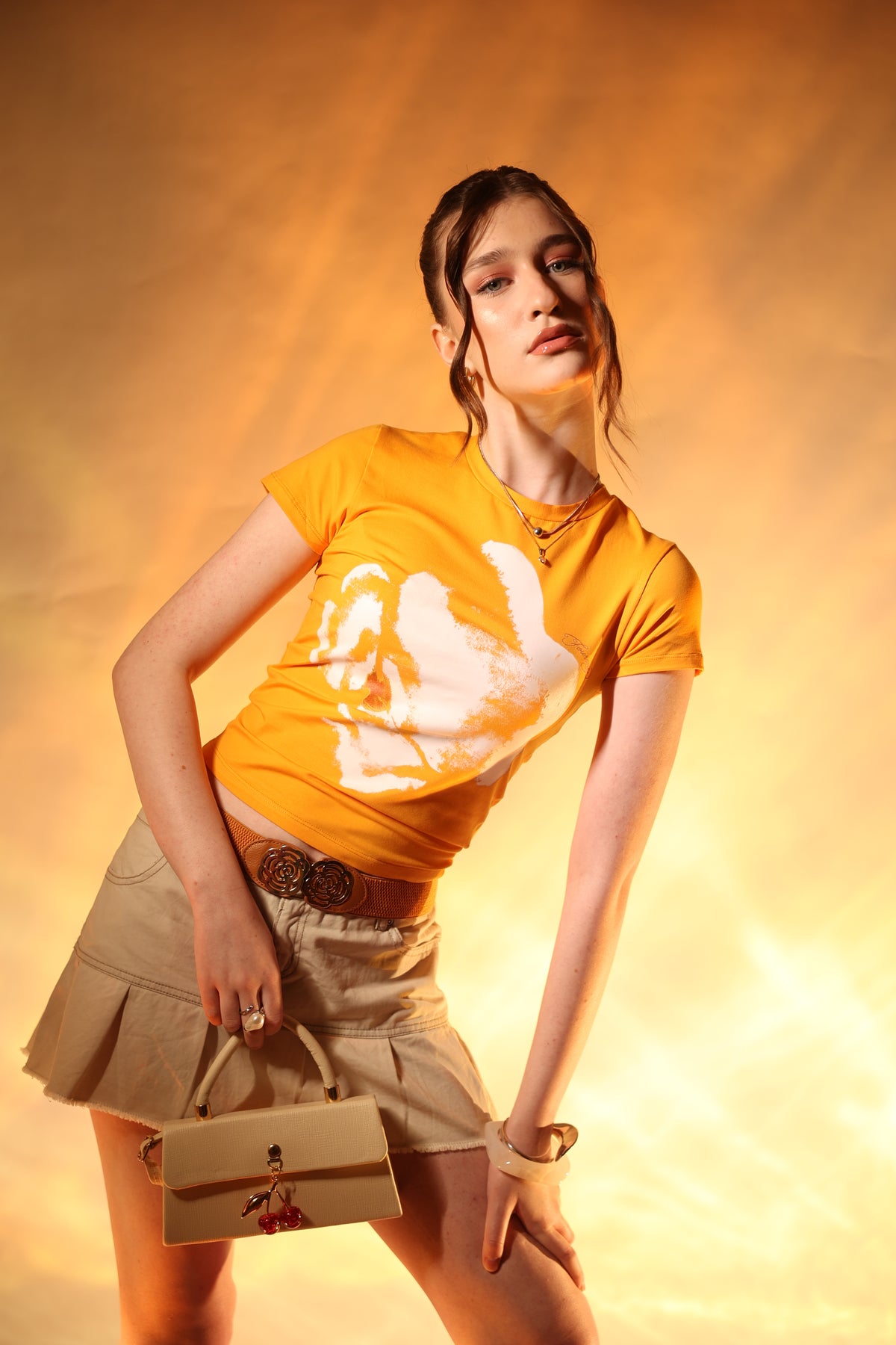 Orange crop top