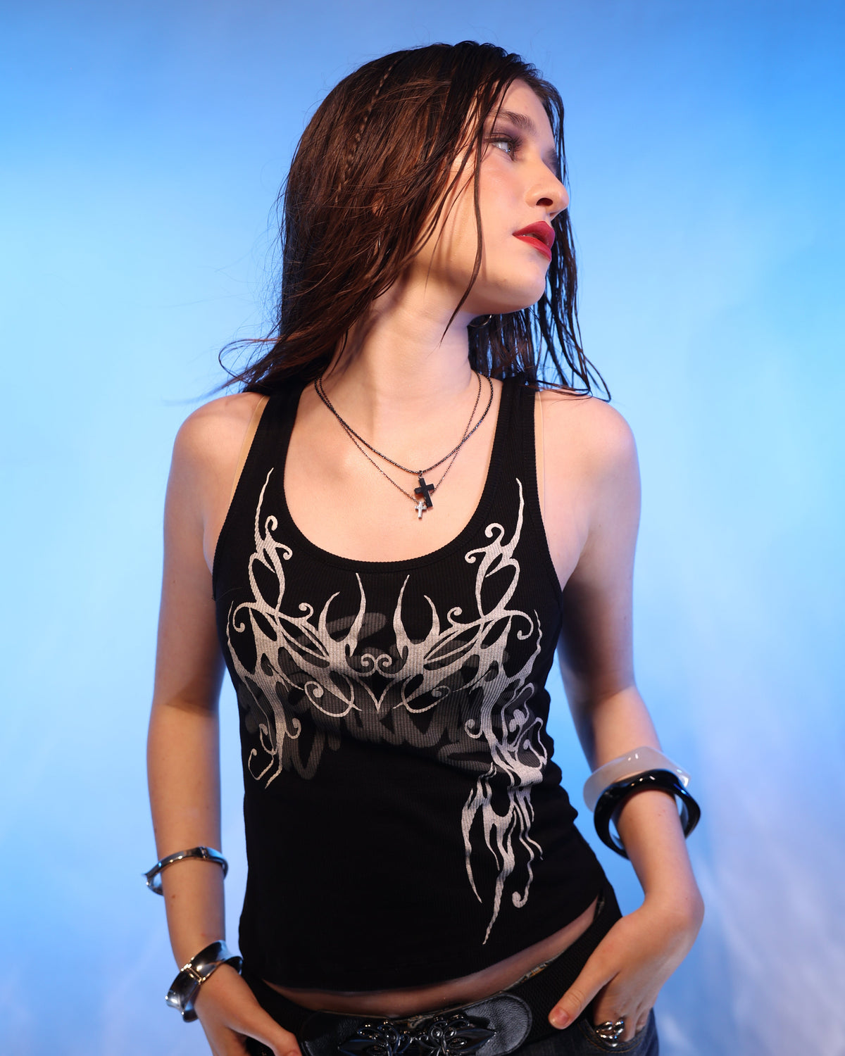 Shadowplay Black Tank Top