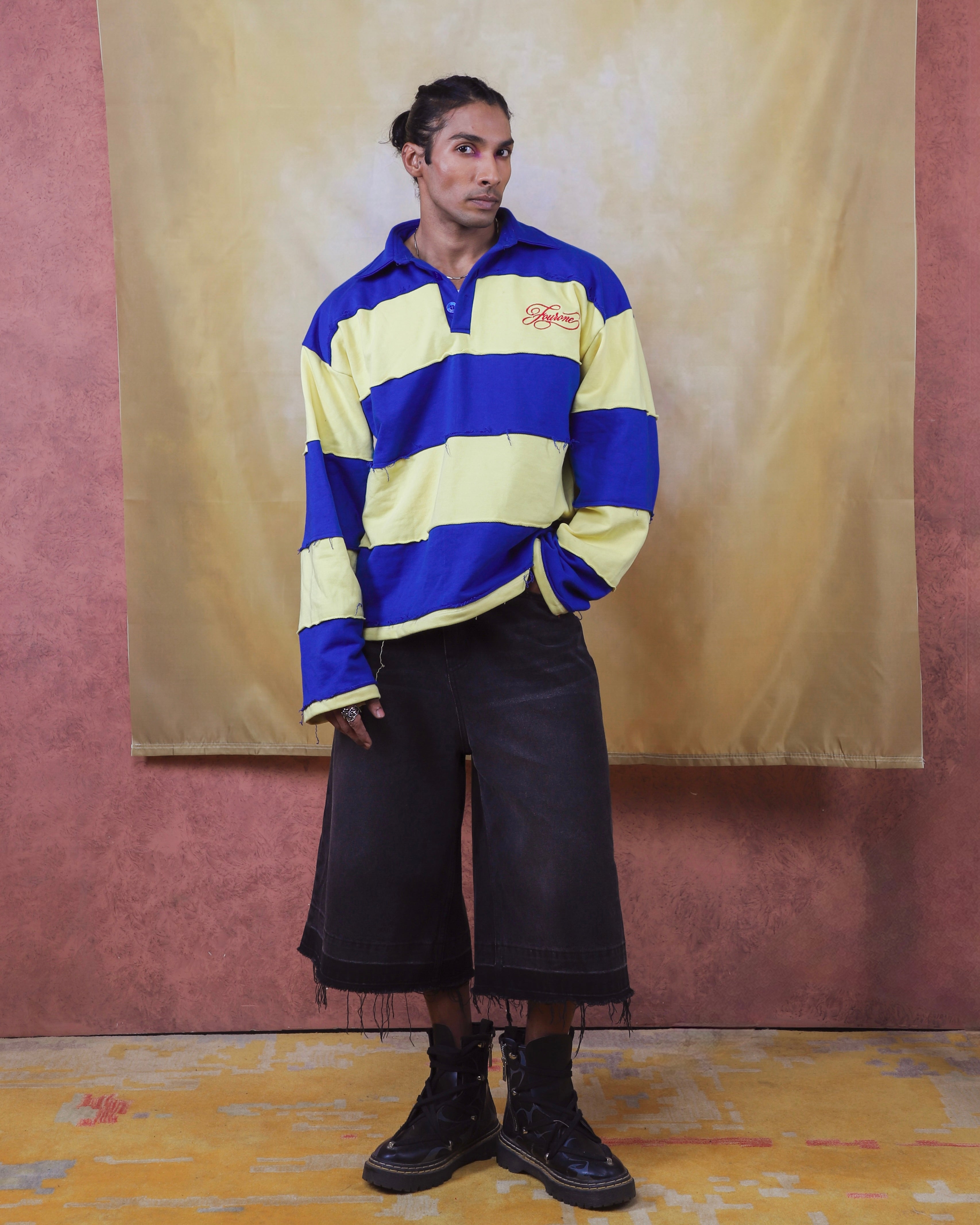 Blue & Yellow Striped T-shirt