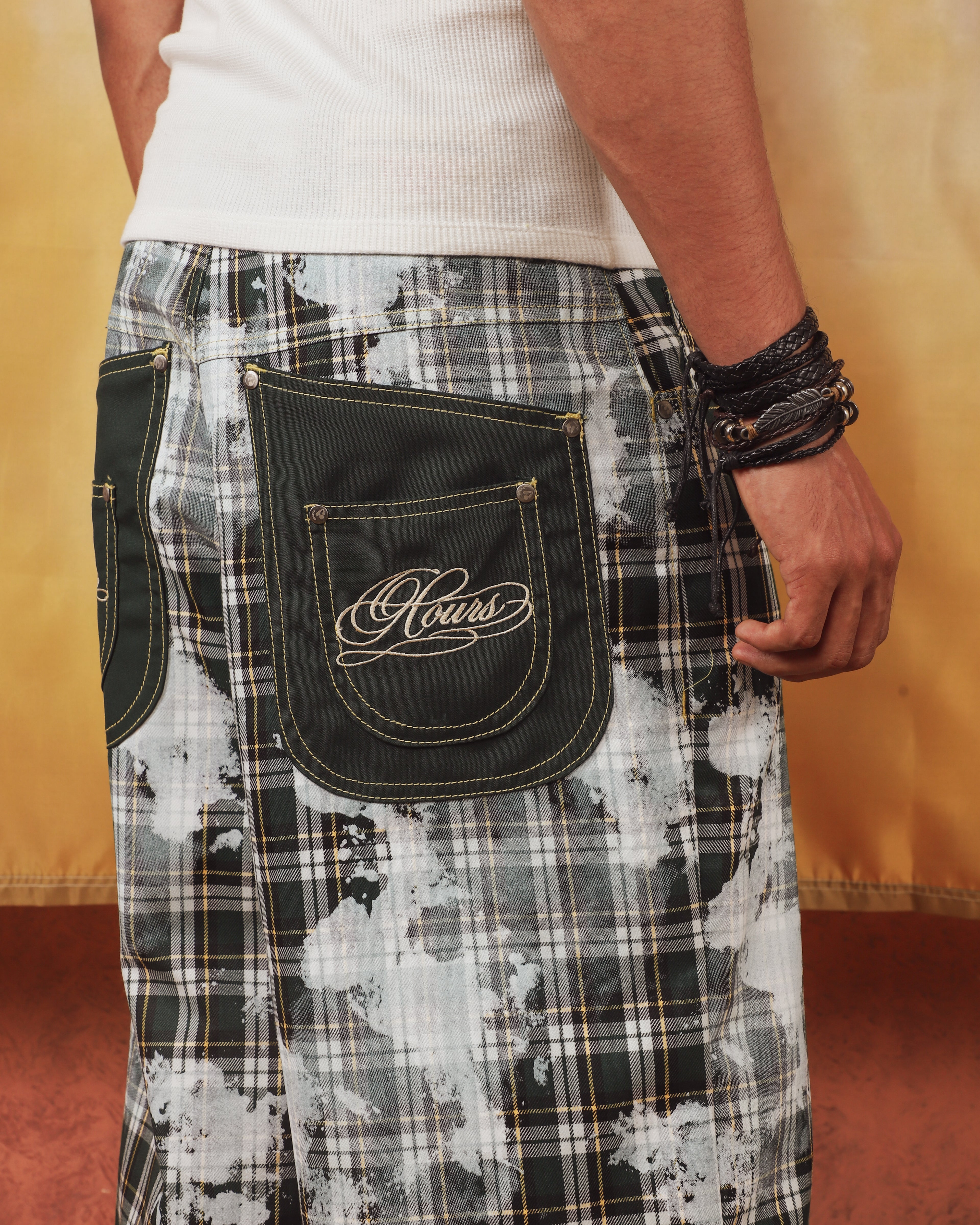 Green Checkered Jorts