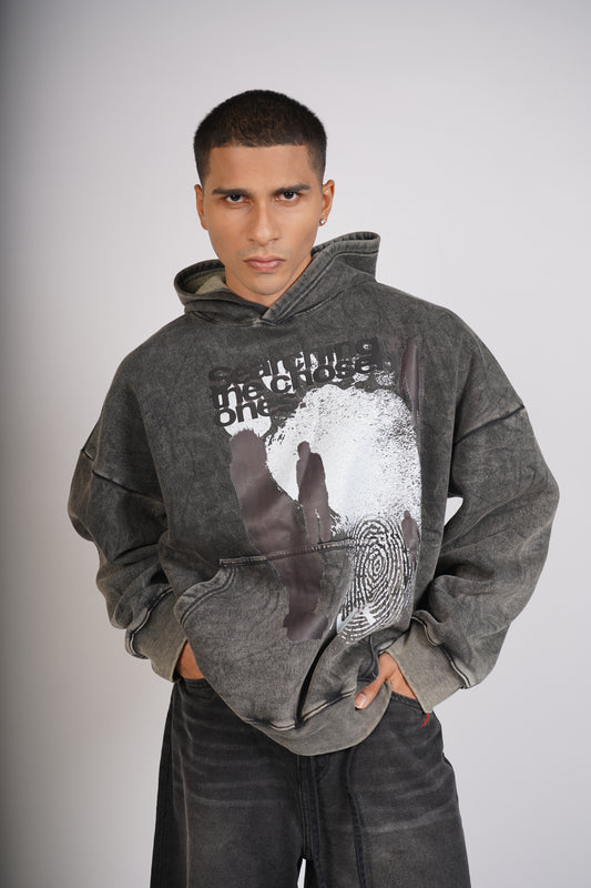 Grey Washed Searching Hoodie