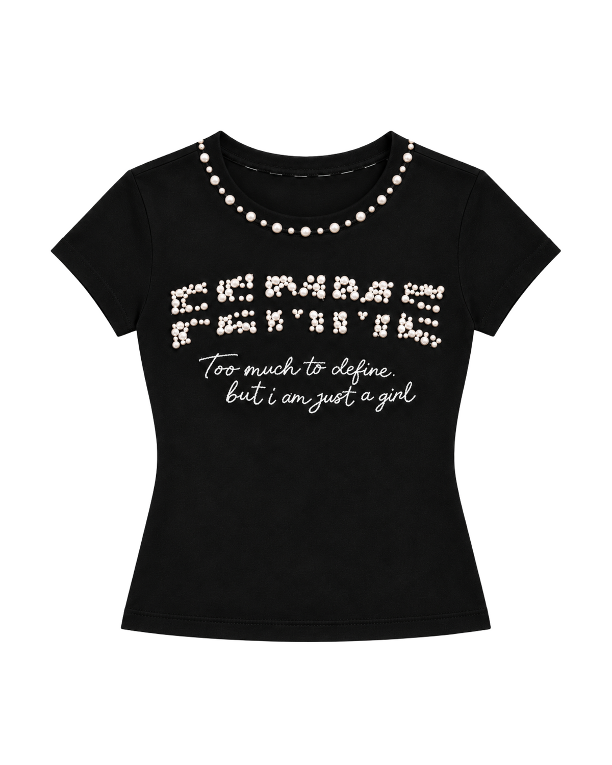 Black Femme Pearl Crop Top