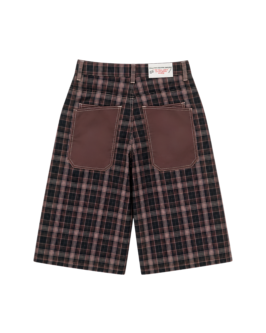 Brown Checkered Jorts