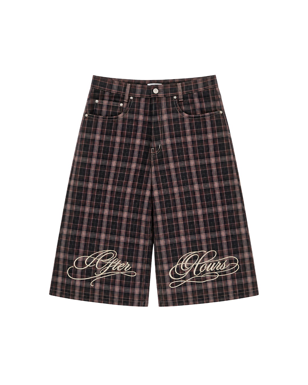Brown Checkered Jorts
