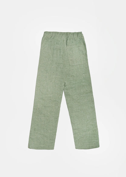 GREEN TWEED PANTS