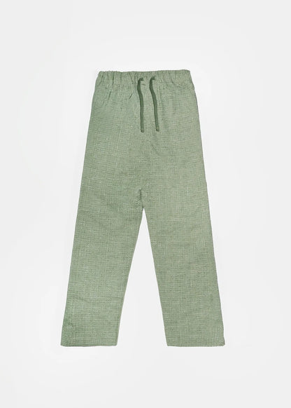 GREEN TWEED PANTS