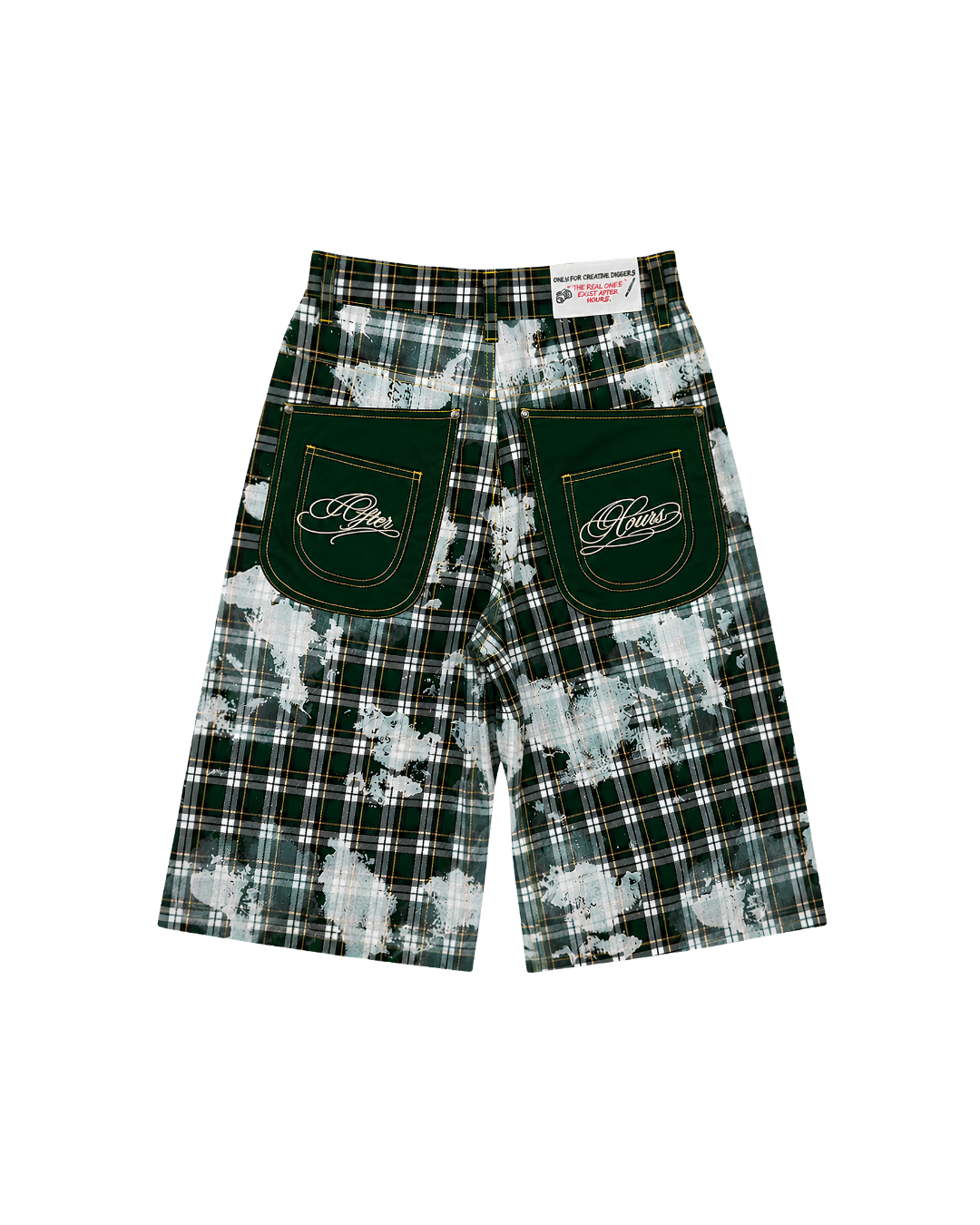 Green Checkered Jorts