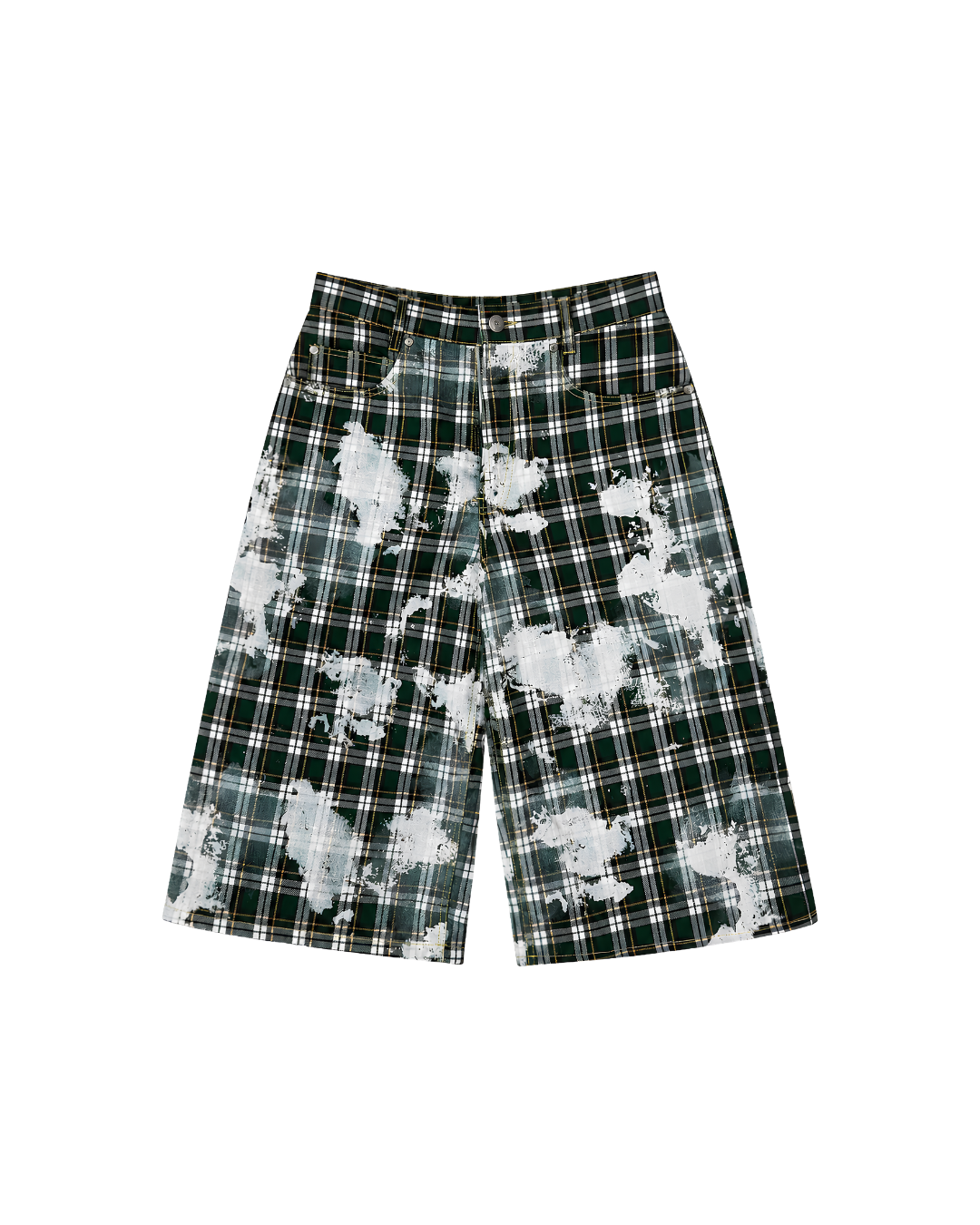 Green Checkered Jorts