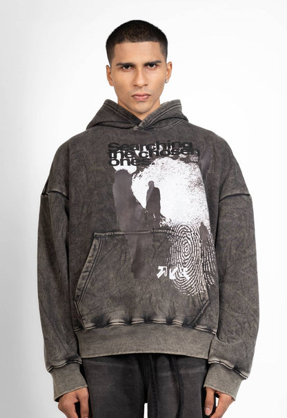Grey Washed Searching Hoodie