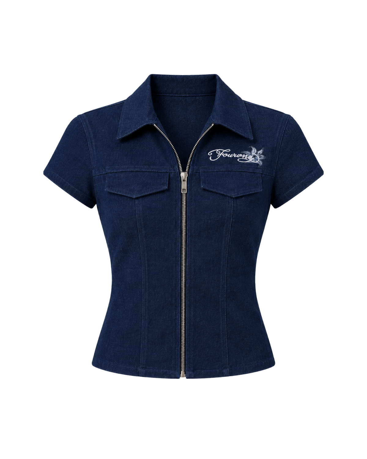 Midnight Indigo Embroidered Shirt