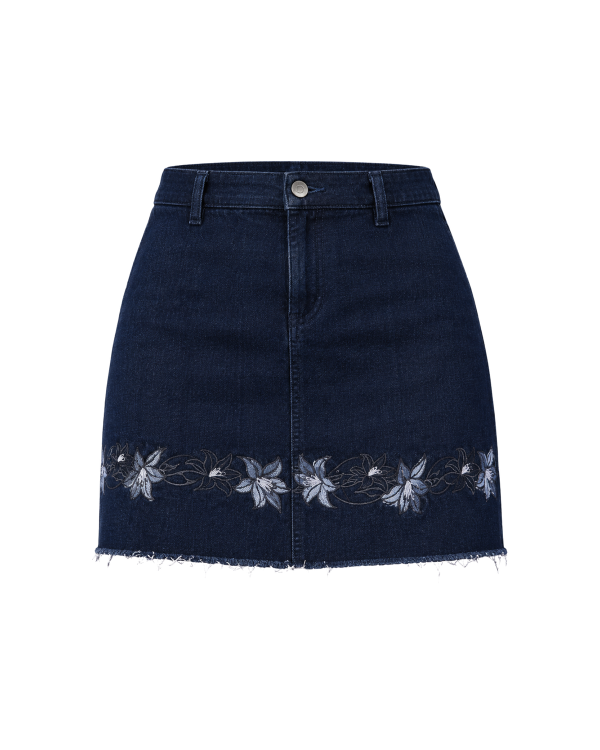 Midnight Indigo Embroidered Skirt