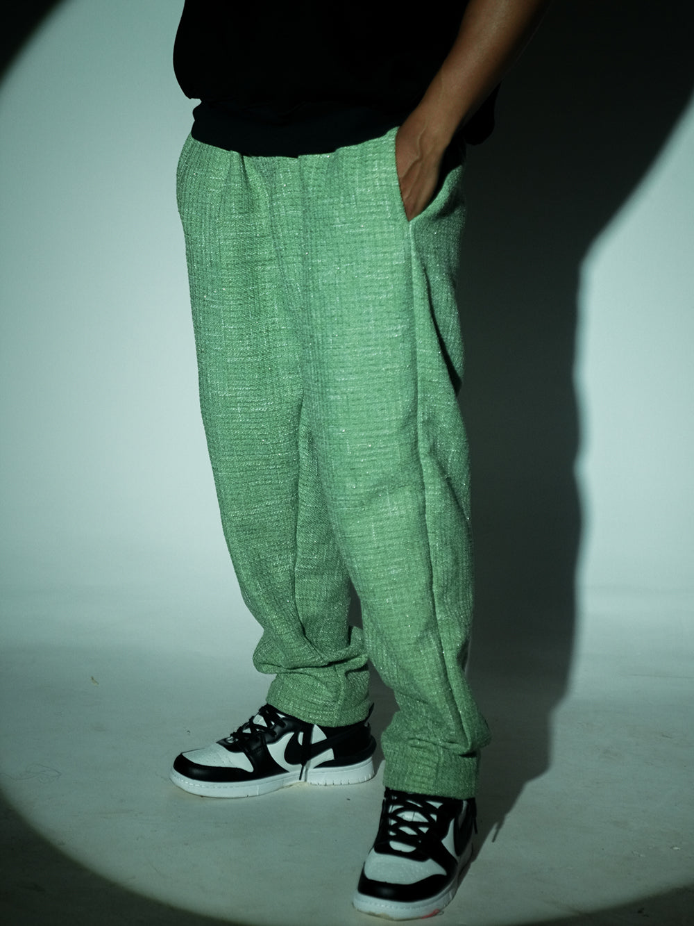 GREEN TWEED PANTS