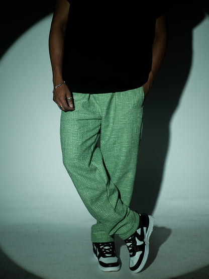 GREEN TWEED PANTS